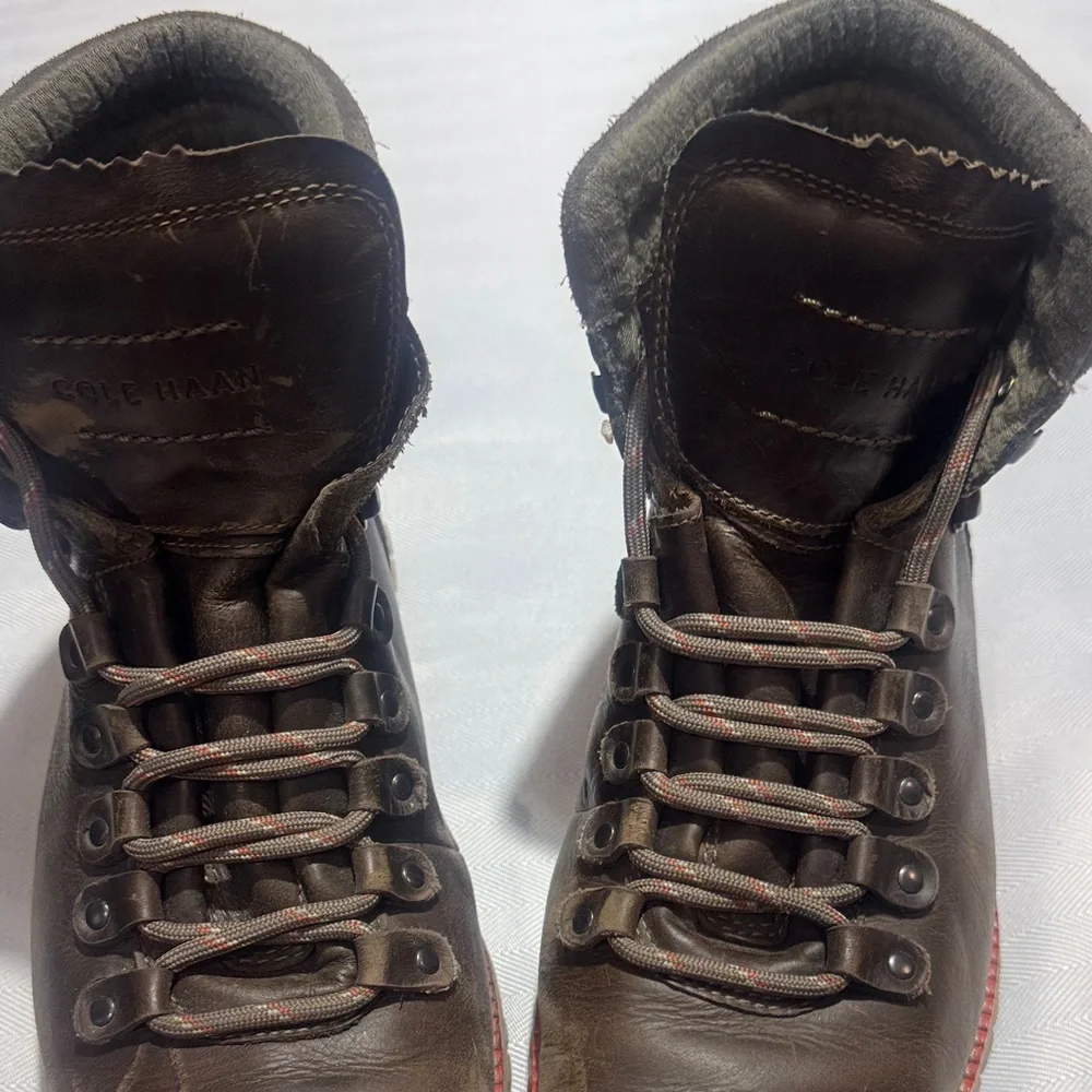 Cole Haan Brown Leather Lace-Up Men's Boots